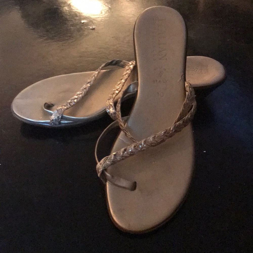 Gold Italian shoemaker flats